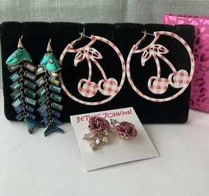 Betsey Johnson Earring Lot 3 Pair - Picture 1 of 8