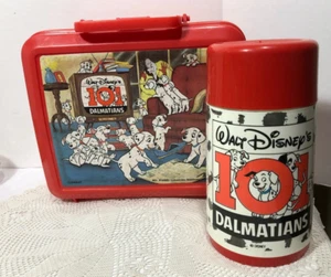 Vintage 1990s Aladdin Disney’s 101 Dalmations Lunch Box Thermos Red Plastic USA - Picture 1 of 11
