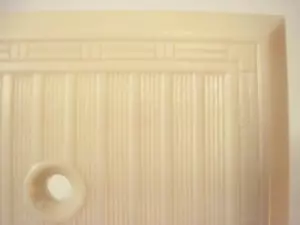 VINTAGE NOS COPERCHIO PIASTRA INTERRUTTORE IN PLASTICA LINEE IN AVORIO & BORDO DECORATIVO NUOVO IN CARTA - Foto 1 di 2