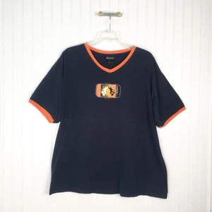 Skateboarding nobo y2k Graphic T-Shirt Blue V Neck Short Sleeve Cotton USA 2XL - Picture 1 of 4