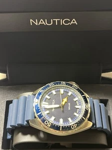 ✅⌚️☀️NIB Nautica Bayside Solar 🌞🔋🪫Powered Men's 45mm Diver Watch NAPNVF401 - Picture 1 of 7