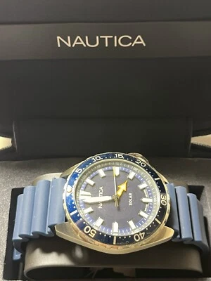 ✅⌚️☀️NIB Nautica Bayside Solar 🌞🔋🪫Powered Men's 45mm Diver Watch NAPNVF401 - Image 1 of 4