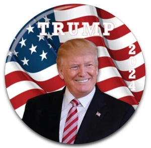QTY 1 DONALD TRUMP CAMPAIGN 2024 3" PIN BACK BUTTON US PRESIDENT - Picture 1 of 2