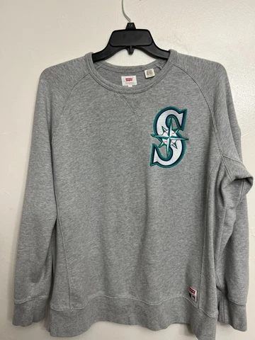 Vintage Levi's Seattle Mariner's Sweater. MLB Levi's Collab. Grey Vintage Cover