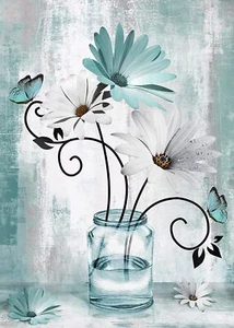 Rustic Diamond Art Painting Kits for Adults - Daisy Full Drill Diamond Dots P... - Picture 1 of 7