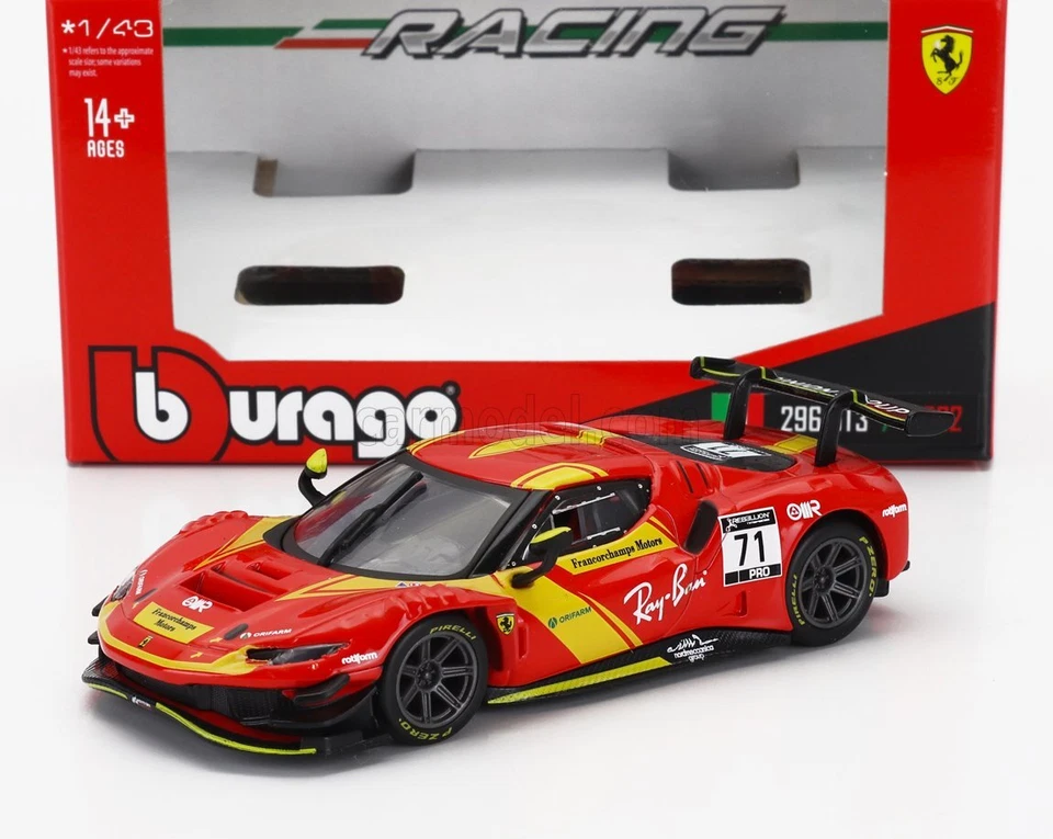 1/43 BURAGO - FERRARI - 296 GT3 3.0L TWIN TURBO V6 N 71 RACING 18-36320-36322 - Immagine 1 di 1