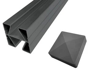 WPC Zaun Zaunpfosten Aluminium Mittelpfosten Anthrazit 270 x 6,8 x 6,8 cm - Bild 1 von 8
