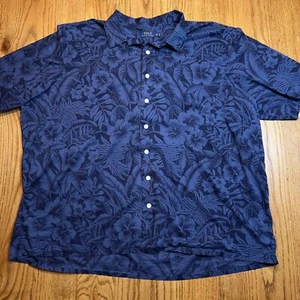 Polo Ralph Lauren Hawaiian Shirt Men's 4XB Floral Button Up Blue Cotton - Imagen 1 de 7