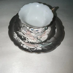 Taza de té miniatura pequeña Moriage Dragon Ware Japón - mini platillos 3 piezas Total - Imagen 1 de 18
