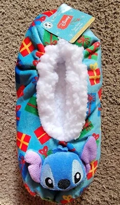 Stitch Disney Fuzzy Babba Zapatilla Calcetines 7-9.5 Navidad Antideslizantes Nuevos Foto 1 de 3