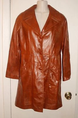 VINTAGE Leather Jacket  ADLER CALIFORNIA  Womens Cognac Brown Sz 10 *XLNT+ - Image 1 of 4