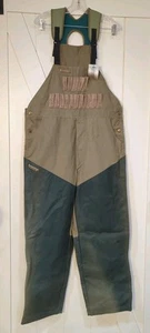 Columbia Briarshun Stout Mens M Khaki Green Canvas Hunting Bibs Overalls Pants - Picture 1 of 10