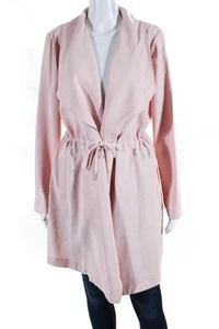 BB Dakota Women's Collar Long Sleeves Tie Waist Jacket Pink Size M - Picture 1 of 7