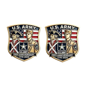 2 pezzi 250° anniversario 1775-2025 esercito americano regali commemorativi distintivo spilla onore - Foto 1 di 7