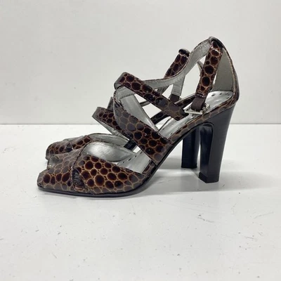 BCBGirls женщин коричневый животных печати лакированная кожа высокий каблук размер 6,5 - Изображение 1 из 4