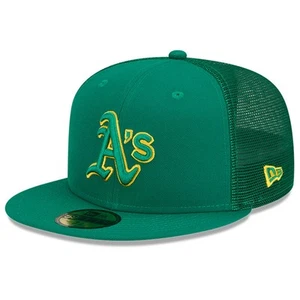 Men's New Era Green Athletics 2023 Batting Practice 59FIFTY Fitted Hat - Picture 1 of 6
