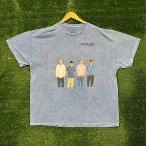 Weezer Blue Album Tour Rock Band Mineral Wash T-Shirt Size 2X - Picture 1 of 5