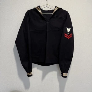 Vintage Military Jacket S 60s U.S Navy Sailor Blue - Picture 1 of 11