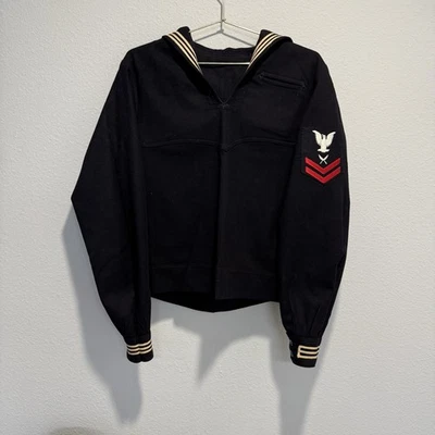 Chaqueta Militar Vintage Años 60 Marina de los Estados Unidos Azul Marinero Foto 1 de 4