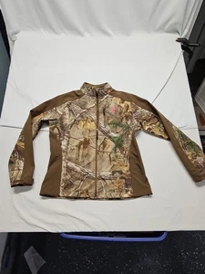 Realtree Womens Xtra Camo Full Zip Jacket With Pink Logo Size Med 8-10 - Picture 1 of 13