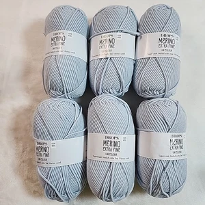 Drops yarn Merino Extra Fine Color Blue 39 Lot Of 6 Skeins - Picture 1 of 4