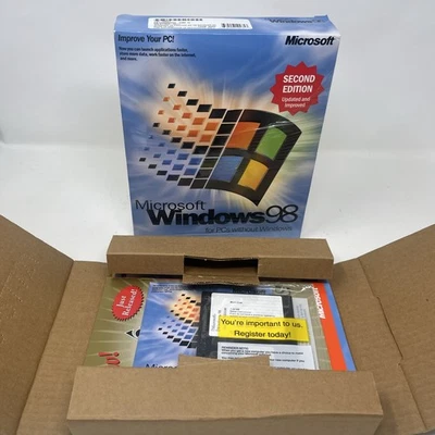 SISTEMA OPERATIVO COMPLETO MICROSOFT WINDOWS 98 SEGUNDA EDICIÓN WIN 98 Nuevo - Caja abierta Foto 1 de 4