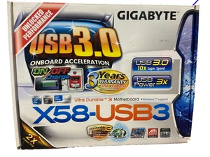 GIGABYTE GA-X58-USB3 Intel X58 LGA 1366 USB 3.0 ATX Motherboard W/ Intel Core i7 - Picture 1 of 7