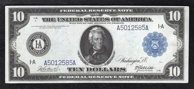 FR. 904 1914 $10 FRN FEDERAL RESERVE NOTE BOSTON, MA ABOUT UNCIRCULATED (F) - Image 1 of 2
