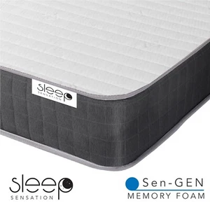 Sleep Easy Memory Foam Mattress Sprung Mattress | 3ft Single 4ft6 Double 5ft 6ft - Picture 1 of 6