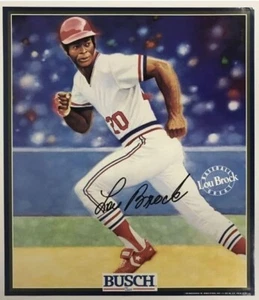 Lou Brock Signed autographed 15x18 Color Promo Poster St. Louis Cardinals - Picture 1 of 1