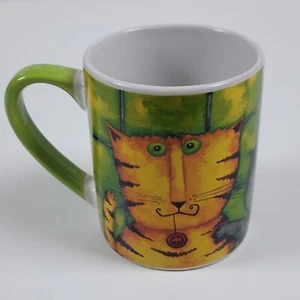 Taza de café Gibson ~ Cool Cats ~ verde 2014 Debi Hron - Imagen 1 de 10