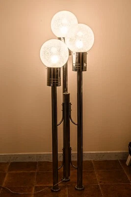 Mazzega Floor lamp three lights lunar glasses Toni Zuccheri, Space Age Italy1960 - Immagine 1 di 4