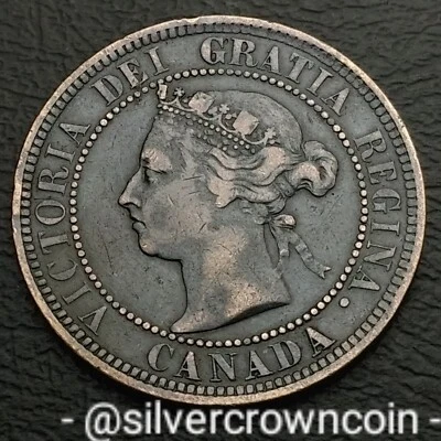 Canada Confederation 1 Cent 1886. KM#7. Bronze 1 Penny coin. Queen Victoria. DK. - Image 1 of 4
