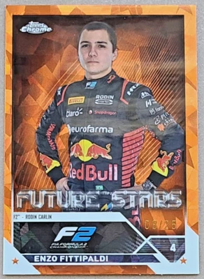2023 TOPPS CHROME F1 SAPPHIRE ENZO FITTIPALDI ORANGE 08/25 #75 F2 Formula 1 SSP - Image 1 of 2