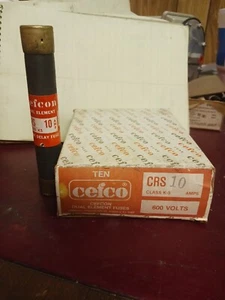 BOX OF 10-- Cefco CRS-10 Time Delay Fuse 10A 600V NIB - Picture 1 of 1