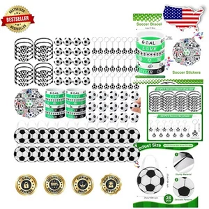 194 Pieces Soccer Party Essentials - Nonwoven Gift Bags, Bouncy Balls & Erasers - Picture 1 of 8