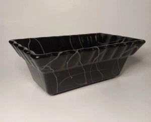 Vintage HULL Pottery F2 Planter BLACK PURPLE Ribboning Drip USA Ruffle RETRO - Picture 1 of 19