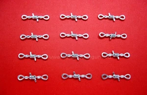 12 Antiqued Silvertone Barbed Wire Style CAMEO Necklace CONNECTORS w/ 2 Loops - Picture 1 of 4
