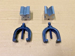 Precision Engineers All Steel Vee Block Clamp Set V Matched Pair 1-5/8" x 1-1/4" - Picture 1 of 3