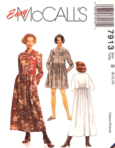 Vestido McCall's 7913-Misses' en 2 longitudes-ajuste suelto delantero abotonado 8-10-12 - Imagen 1 de 4