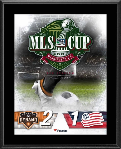 Houston Dynamo vs New England Revolution 2007 MLS Cup 10.5" x 13" Plaque Cover