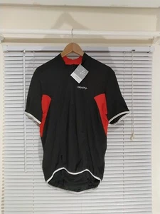 Craft Men's Short Sleeved Cycling Jersey Large Black Red Brand New with Tags - Picture 1 of 14