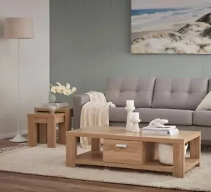 Havana Coffee table light oak color coastal style size L 120 cm x H 35 cm x D 55 - Picture 1 of 6