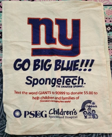 New York Giants SGA "Go Big Blue!!!" PSE&G White Rally Towel (New!) Cover