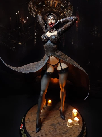 Daniela Dimitrescu figure | Resident Evil Village | LED candles | 15 in | sexy Cover