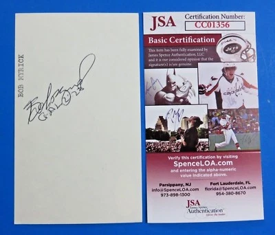 BOB MYRICK SIGNED 3x5 INDEX CARD ~ 1970's NY METS ~ JSA CC01356 - Image 1 of 2