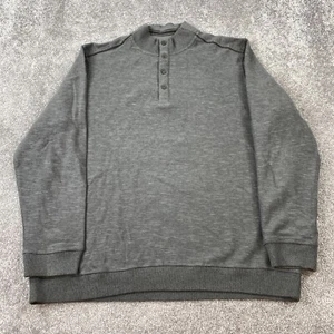 Hathaway Heather Knit Mock Neck Sweater Men's Size XXL Gray Long Sleeve Cotton - Picture 1 of 8