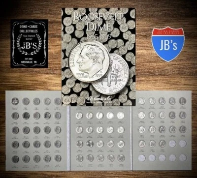 1965-1999 P&D ROOSEVELT DIMES COMPLETE 68 COIN SET w/ALBUM - Image 1 of 4