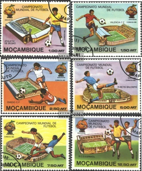 Mocambique 788A-793A (kompl.Ausg.) gestempelt 1981 Fußball-WM ´82: span. Stadien - Bild 1 von 1
