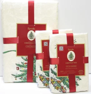 Spode Damast Tischdecke & 8 Servietten Weihnachtsbaum 60" x 120" - NEU - Bild 1 von 2